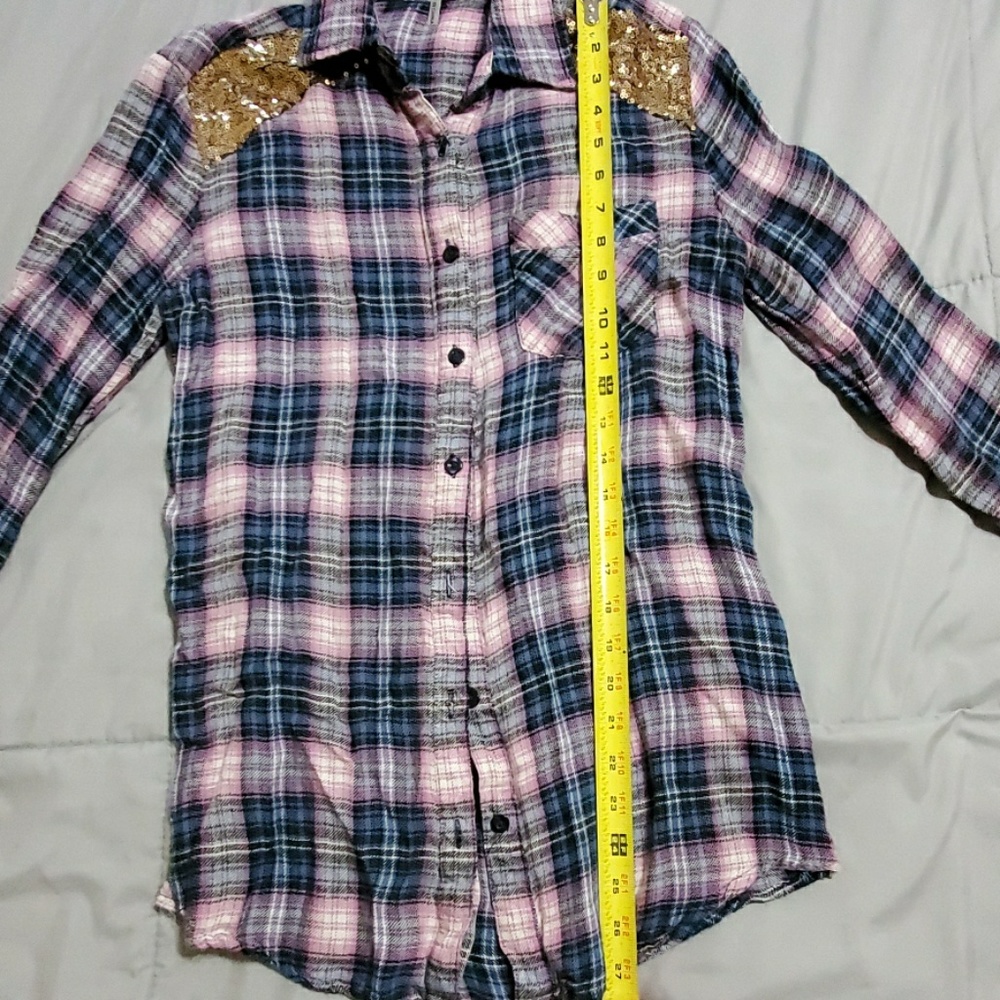 Flannel shirt with sequins - Picture 5 of 5